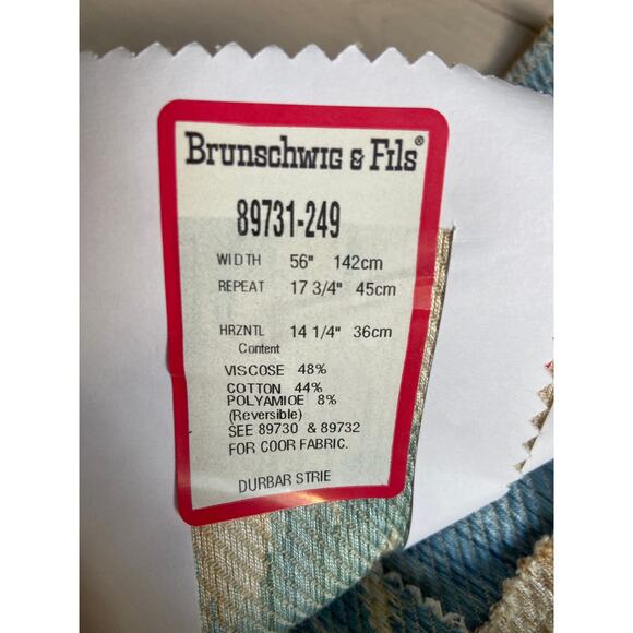 Brunschwig & Fils "Chancellor Strie" fabric vintage swatch 26 х 27 - Picture 5 of 5